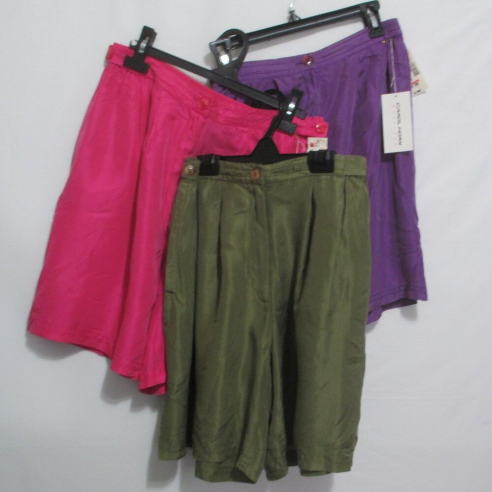 NOS Carol Horn High Waisted SILK Shorts Lot 3 Size Medium NWT RARE - Picture 2 of 14